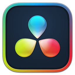 DaVinci Resolve Studio app icon featuring the signature red, green, and blue color wheels on a dark rounded square background