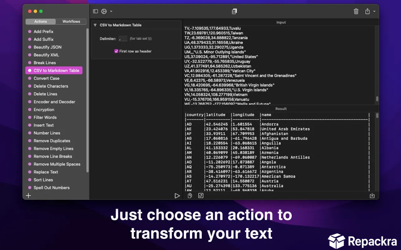 text-workflow-for-mac-csv-to-markdown-table