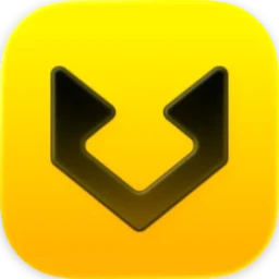 GitFox application logo icon featuring a stylized dark fox face silhouette on a yellow background