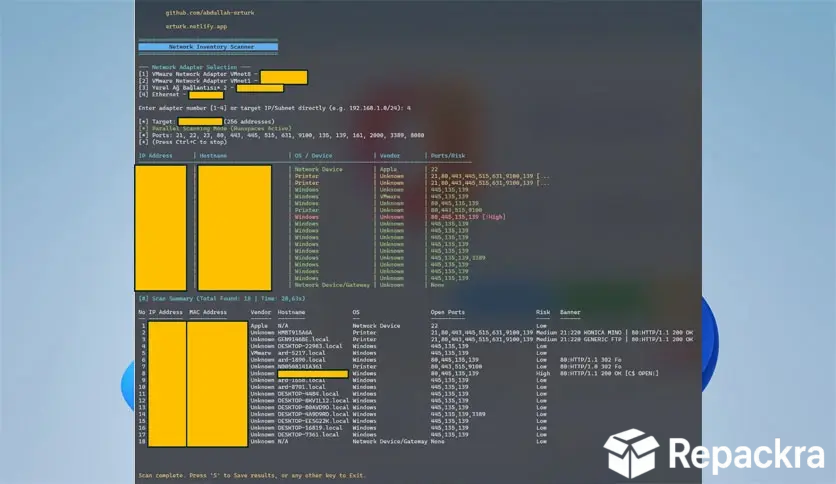 network-inventory-scanner-command-line-interface-results