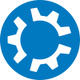 Kubuntu Linux operating system official blue gear logo icon.