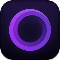 Screen Studio application logo icon featuring a vibrant purple circular gradient swirl centered on a dark squircle background.