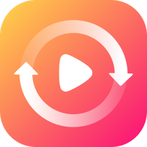 OneConv Video Converter app icon with a white play button and circular arrow on a gradient background