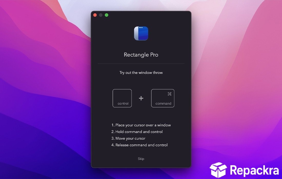 Rectangle Pro for Mac Window Throw Tutorial Screenshot