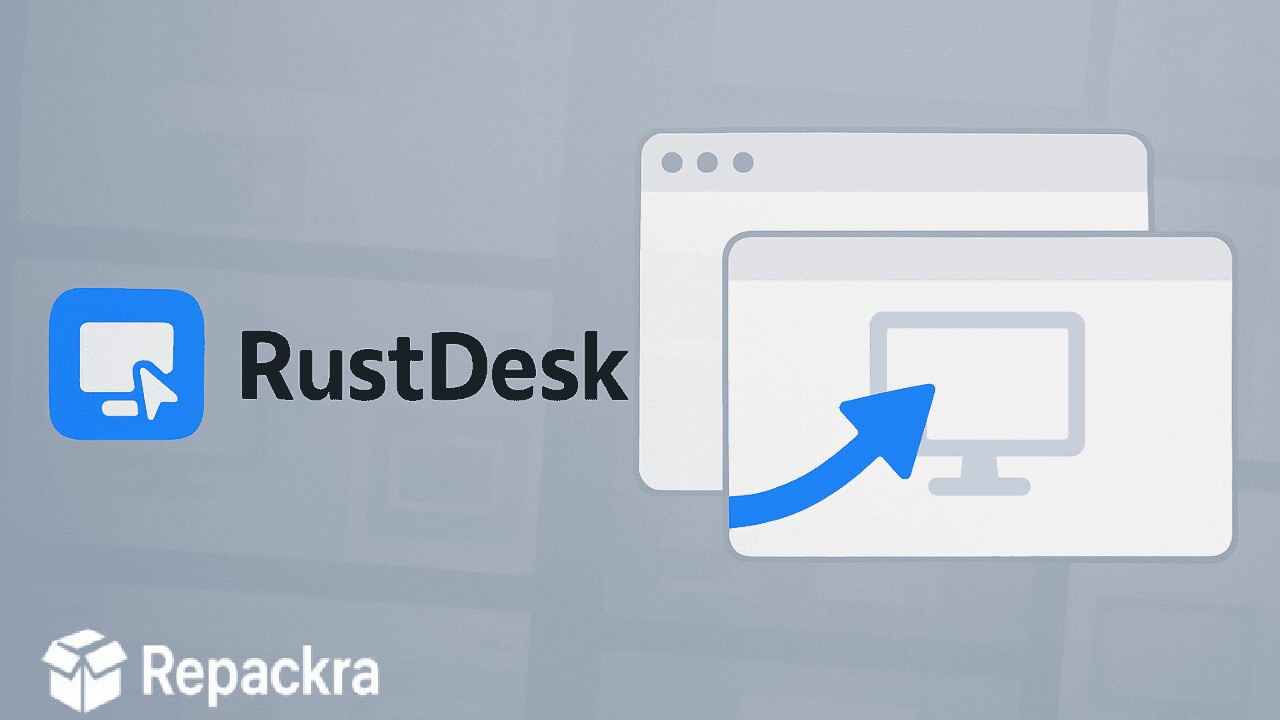 RustDesk Remote Desktop Access Software Feature Graphic Illustration