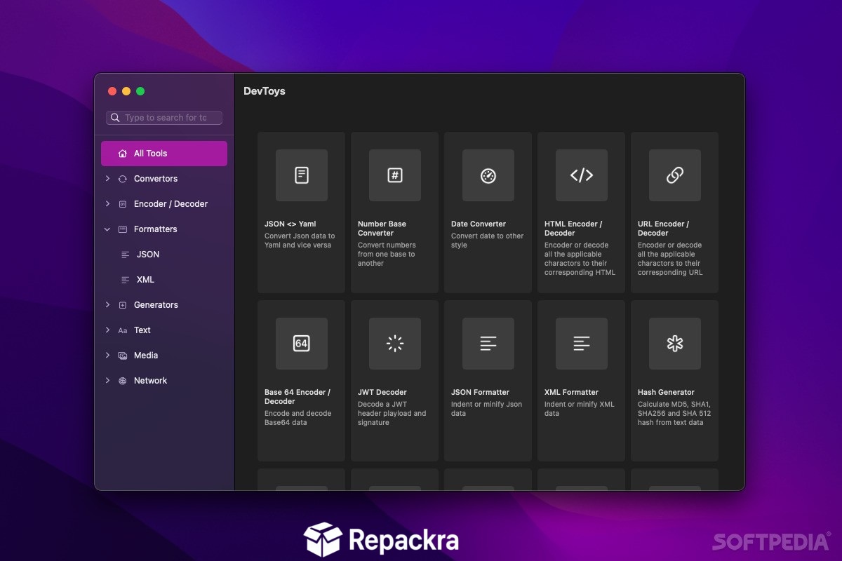 devtoys-offline-developer-tool-dark-mode-interface