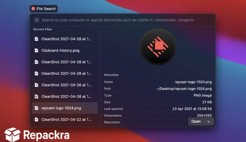 raycast-pro-for-mac-file-search-feature-interface