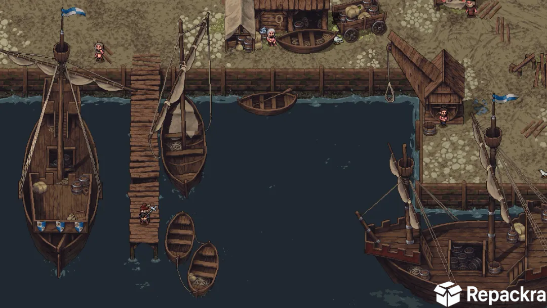 Stoneshard for PC Docks and Ships Gameplay Screenshot