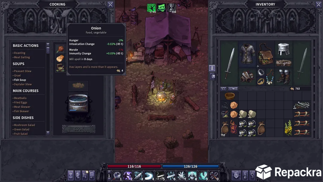 Stoneshard for PC Cooking Crafting System Gameplay Screenshot