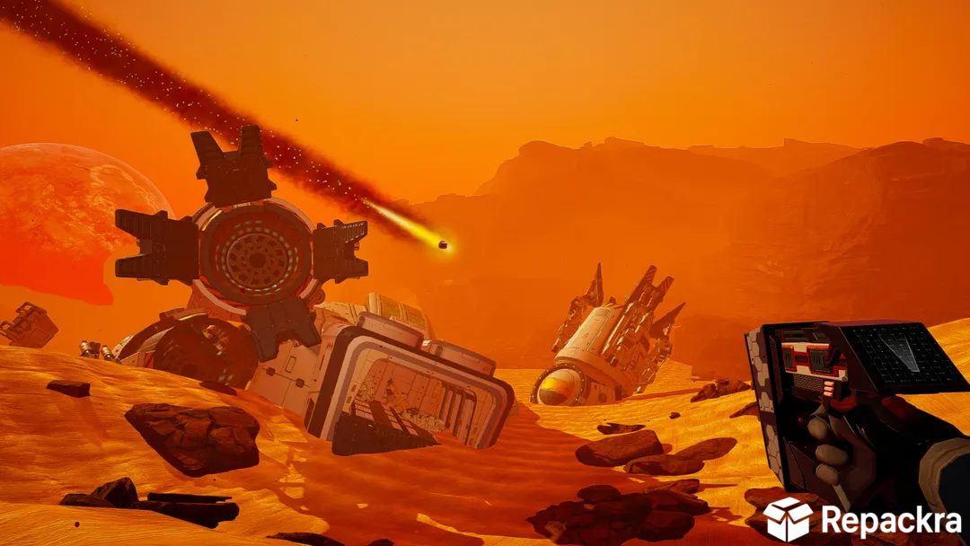 planet-crafter-spaceship-wreckage-meteor-shower