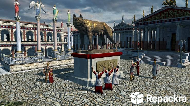 0 A.D. Roman Forum Capitoline Wolf Statue Gameplay Screenshot