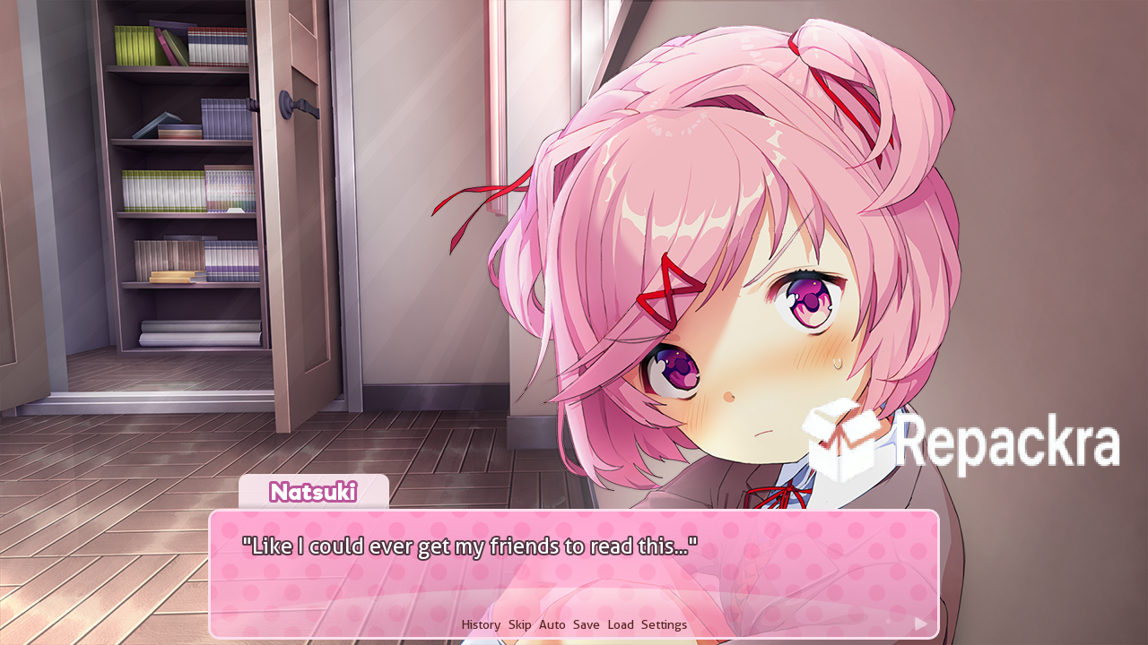 Doki Doki Literature Club Natsuki Closet Scene Screenshot