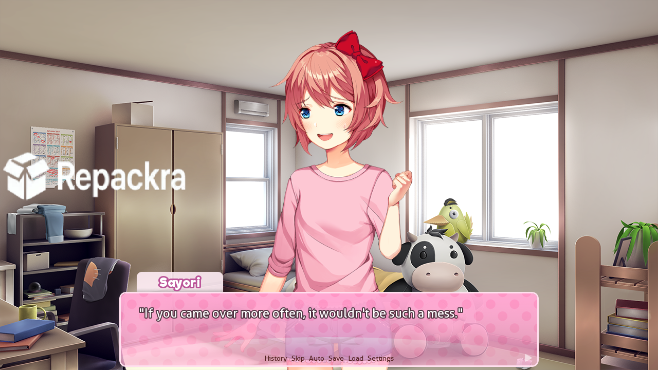 Doki Doki Literature Club Sayori Bedroom Scene Screenshot