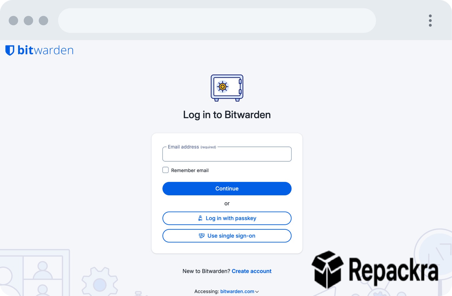 Bitwarden Web Vault Login Screen Interface Screenshot