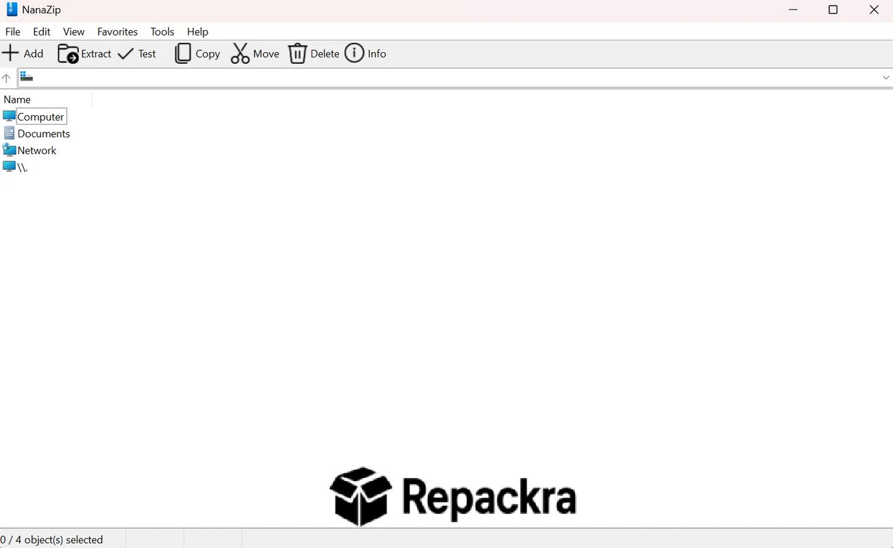 NanaZip Main File Browser Interface Screenshot