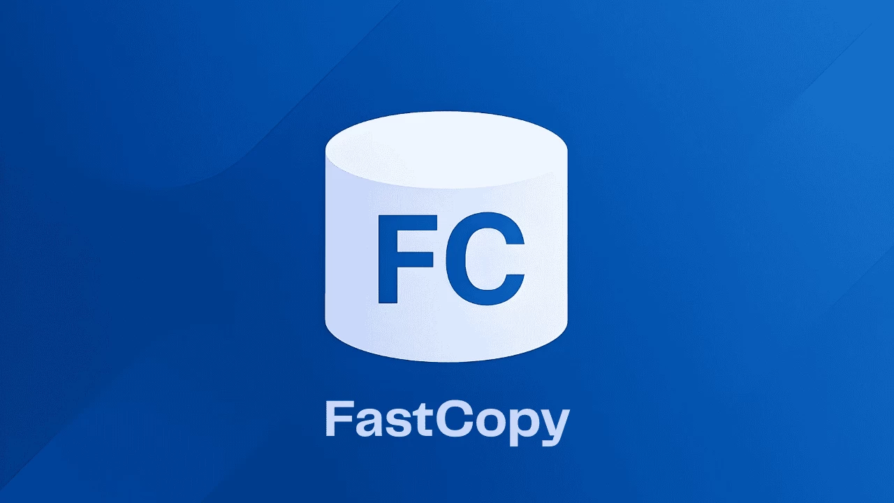 FastCopy Official Software Logo Icon Banner on Blue Background