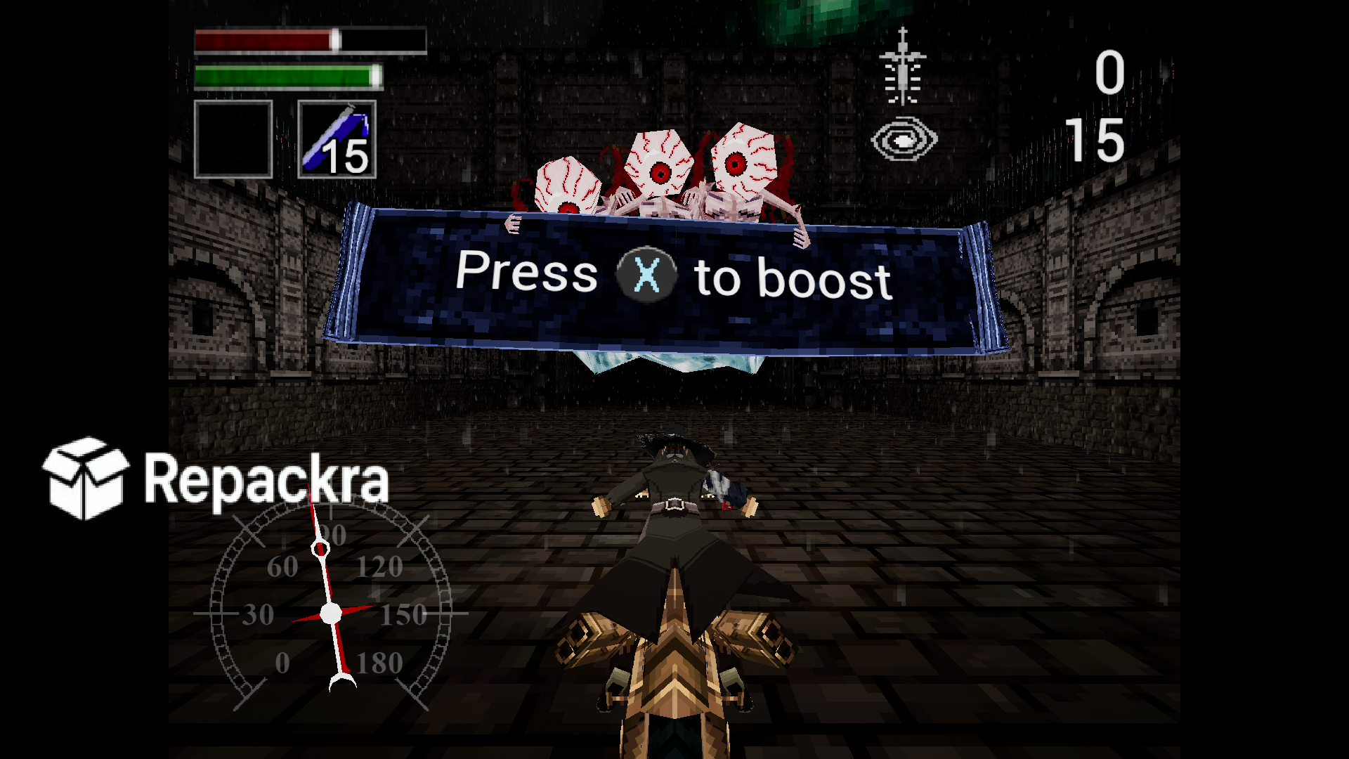 Nightmare Kart Gameplay Boost Prompt and Monster Encounter Screenshot