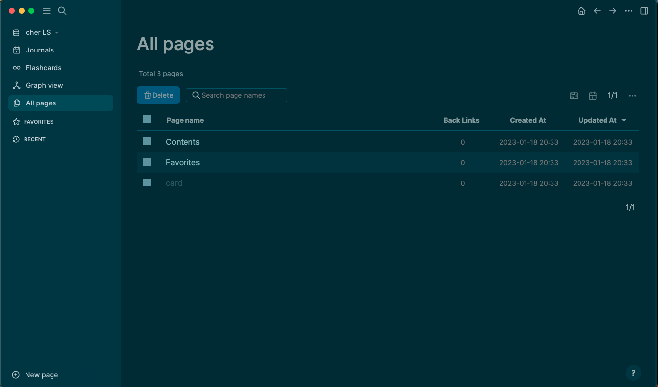 Logseq All Pages Directory View Dashboard