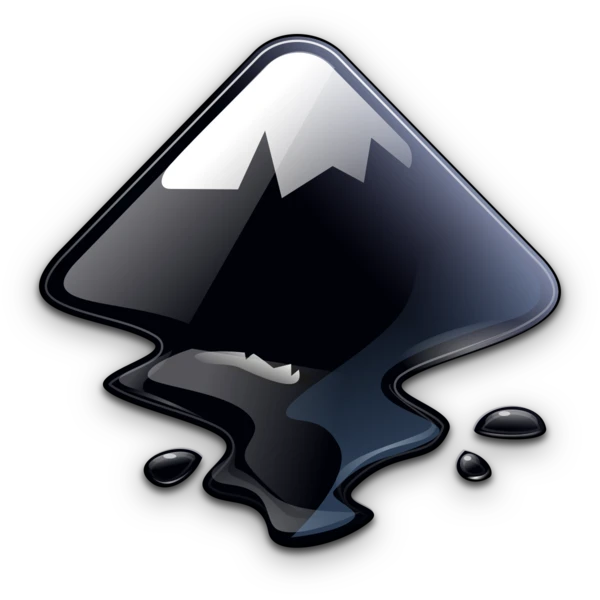 Inkscape Vector Graphics Editor Logo Icon Featuring Snow-Capped Mountain and Ink Splatter