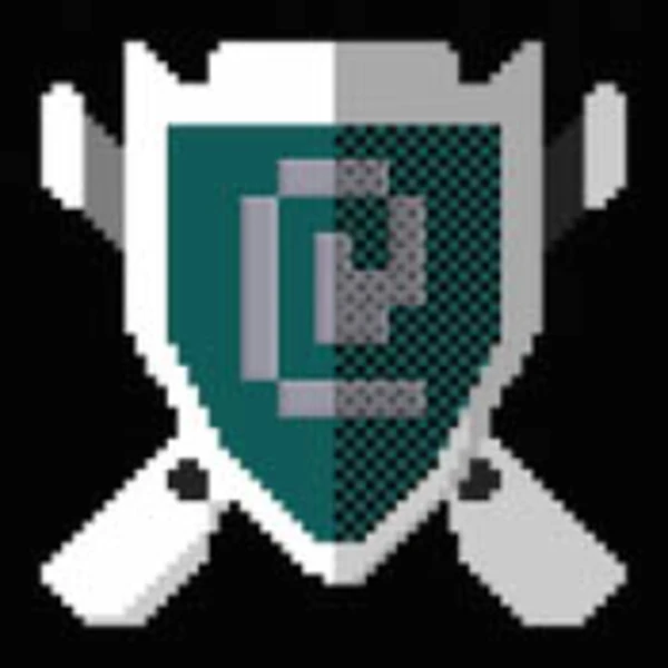NetHack Game Logo Icon Featuring Pixel Art Shield and Crossed Swords