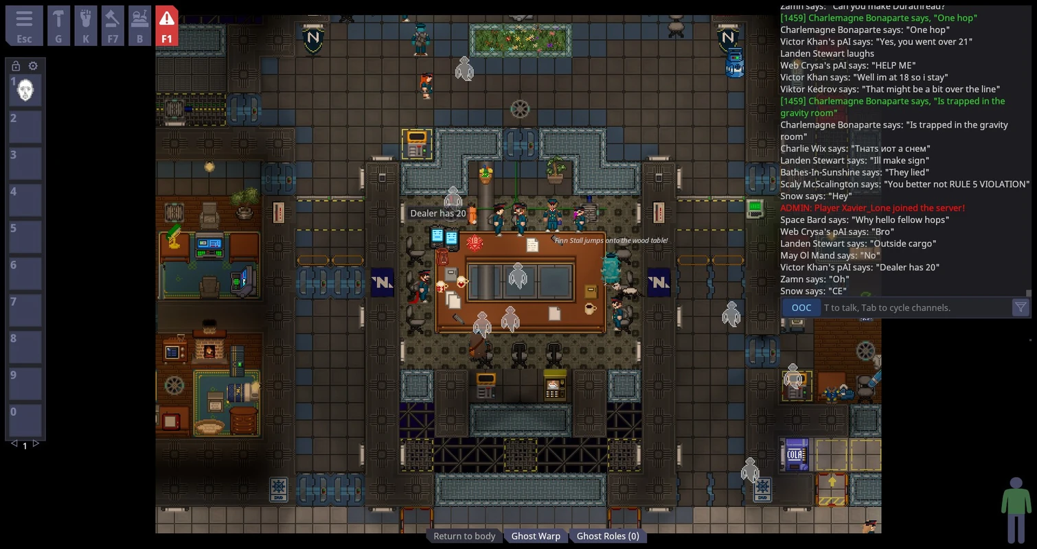 Space Station 14 Conference Room Card Game Gameplay Screenshot