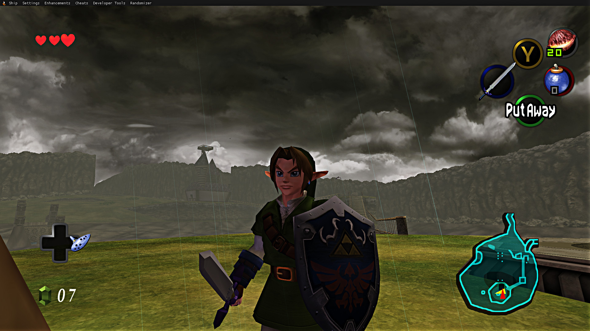 Ship of Harkinian PC Port Gameplay Screenshot Hyrule Field HD Textures Widescreen