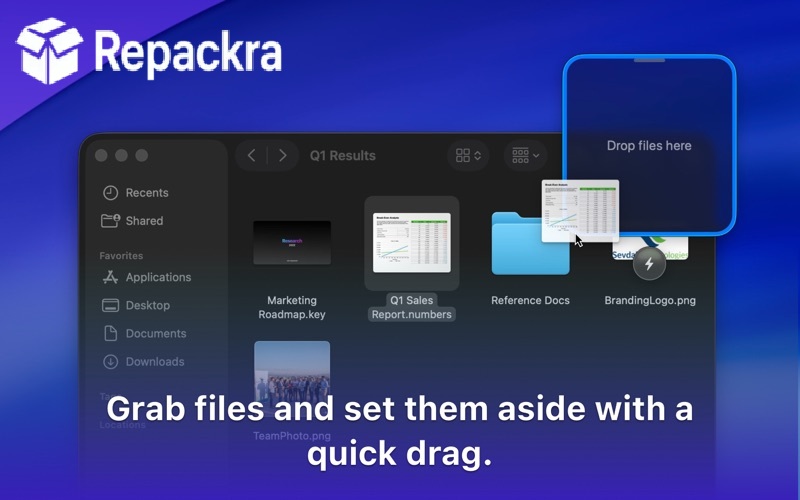 Dropover macOS Drag and Drop Floating Shelf Feature Screenshot