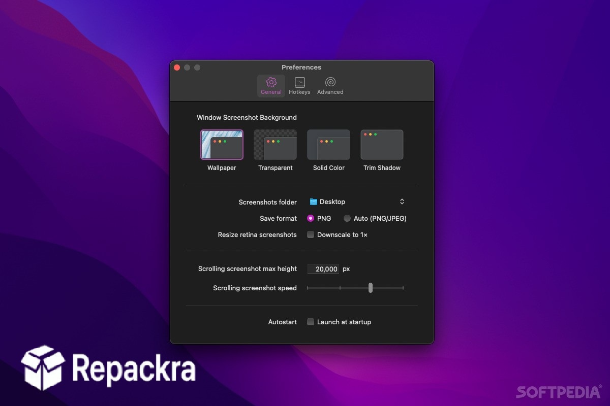 Shottr Preferences General Settings Window on macOS