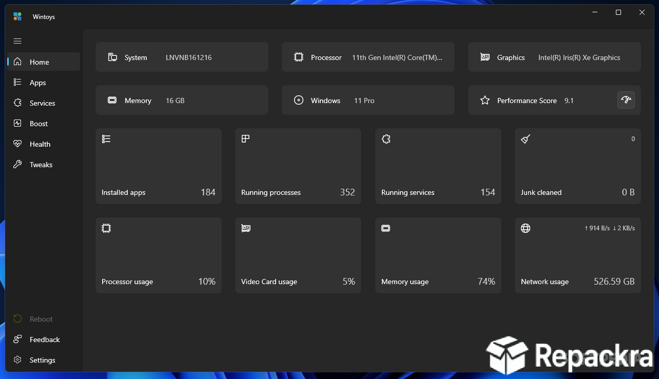 wintoys-home-dashboard-dark-mode-interface