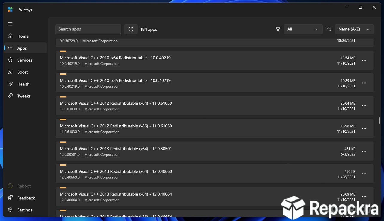 wintoys-apps-management-dark-mode-interface