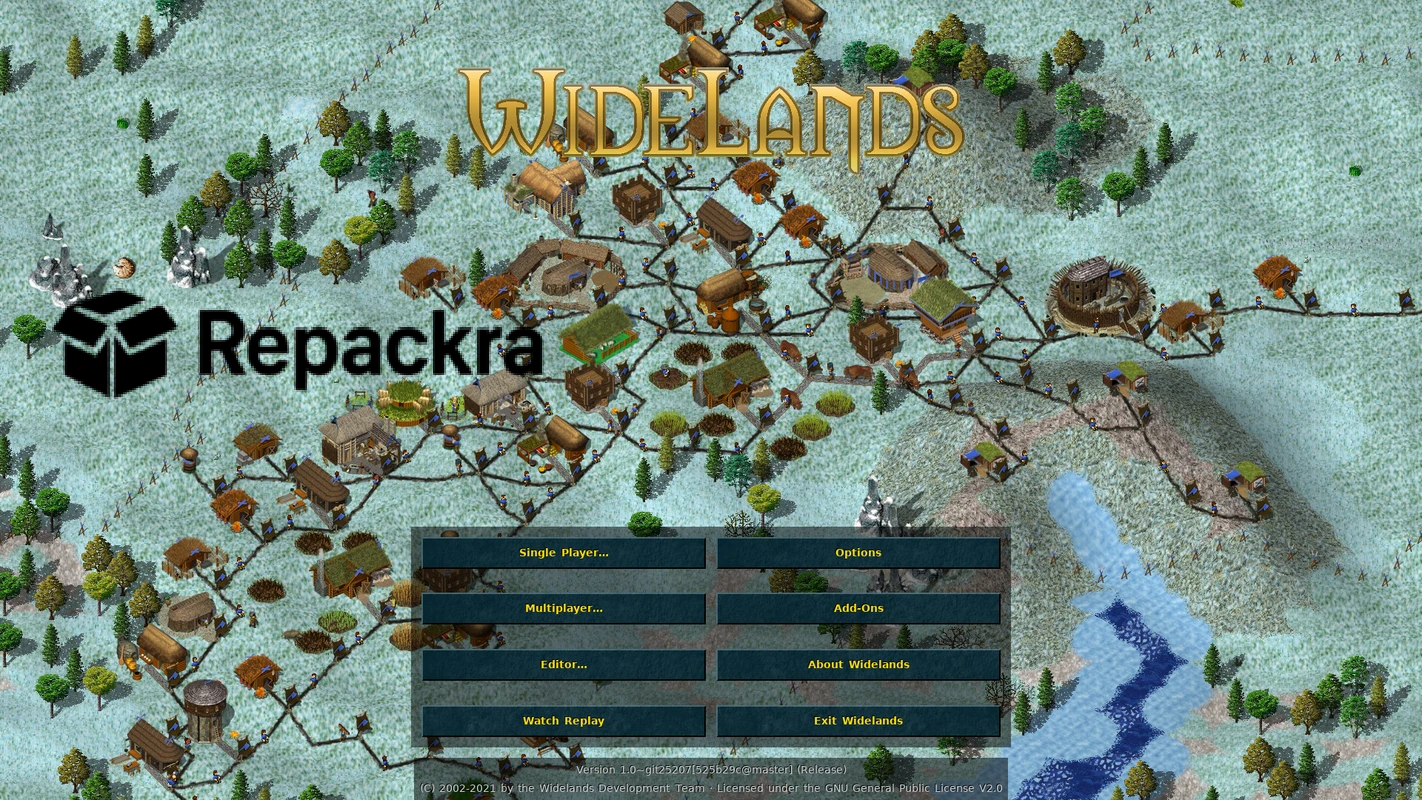 Widelands RTS Game Main Menu Screen Screenshot