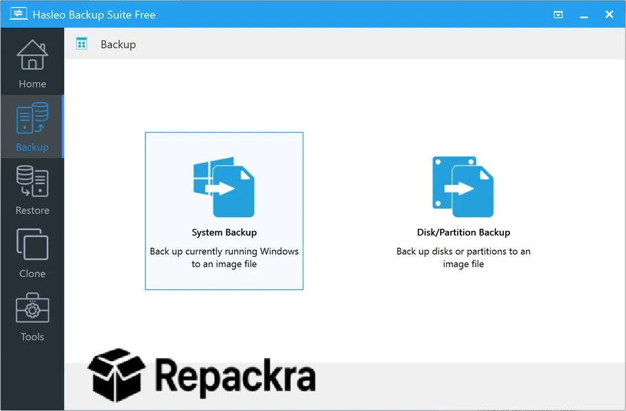 Hasleo Backup Suite Free Backup Selection Screen