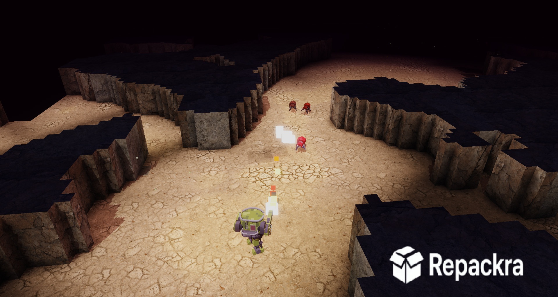 Top-Down Voxel Mech Shooter Gameplay Screenshot