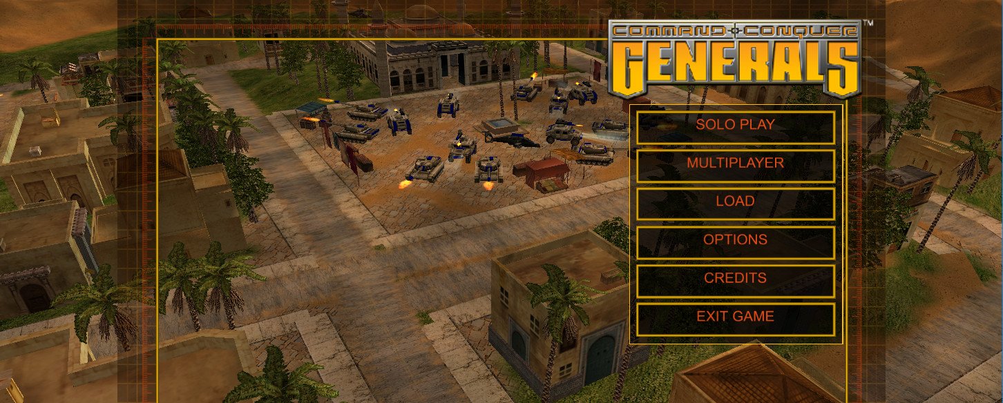 Command and Conquer Generals Main Menu Rendered in OpenSAGE Engine