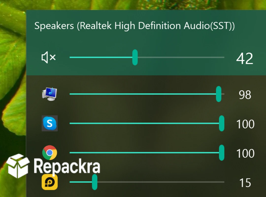 EarTrumpet Volume Control Flyout Interface on Windows
