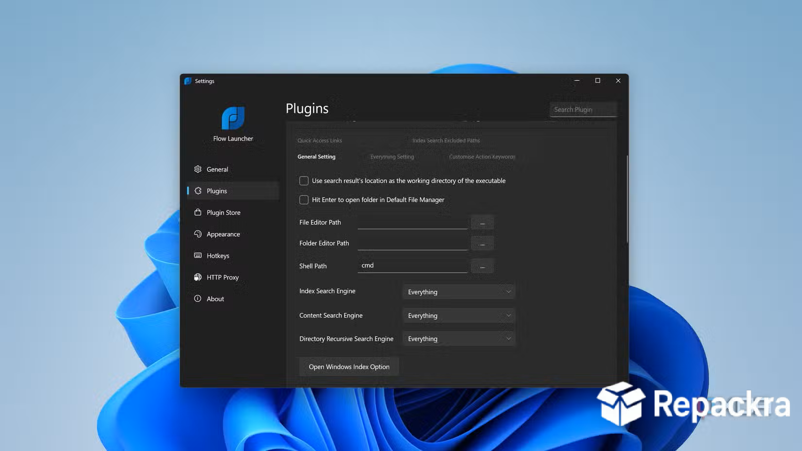 Flow Launcher Settings Plugins Configuration Interface Screenshot
