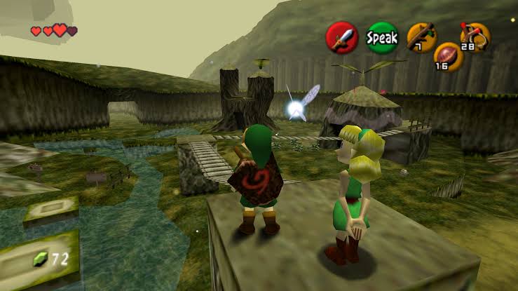 Ship of Harkinian PC Port Gameplay Screenshot Kokiri Forest Original Textures 4 by 3 Aspect Ratio