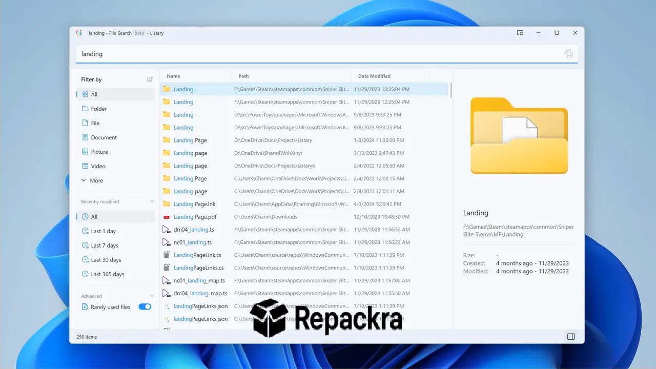 listary-file-search-beta-interface