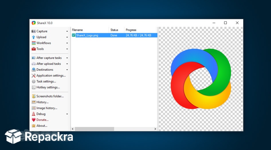 sharex-10-application-main-interface