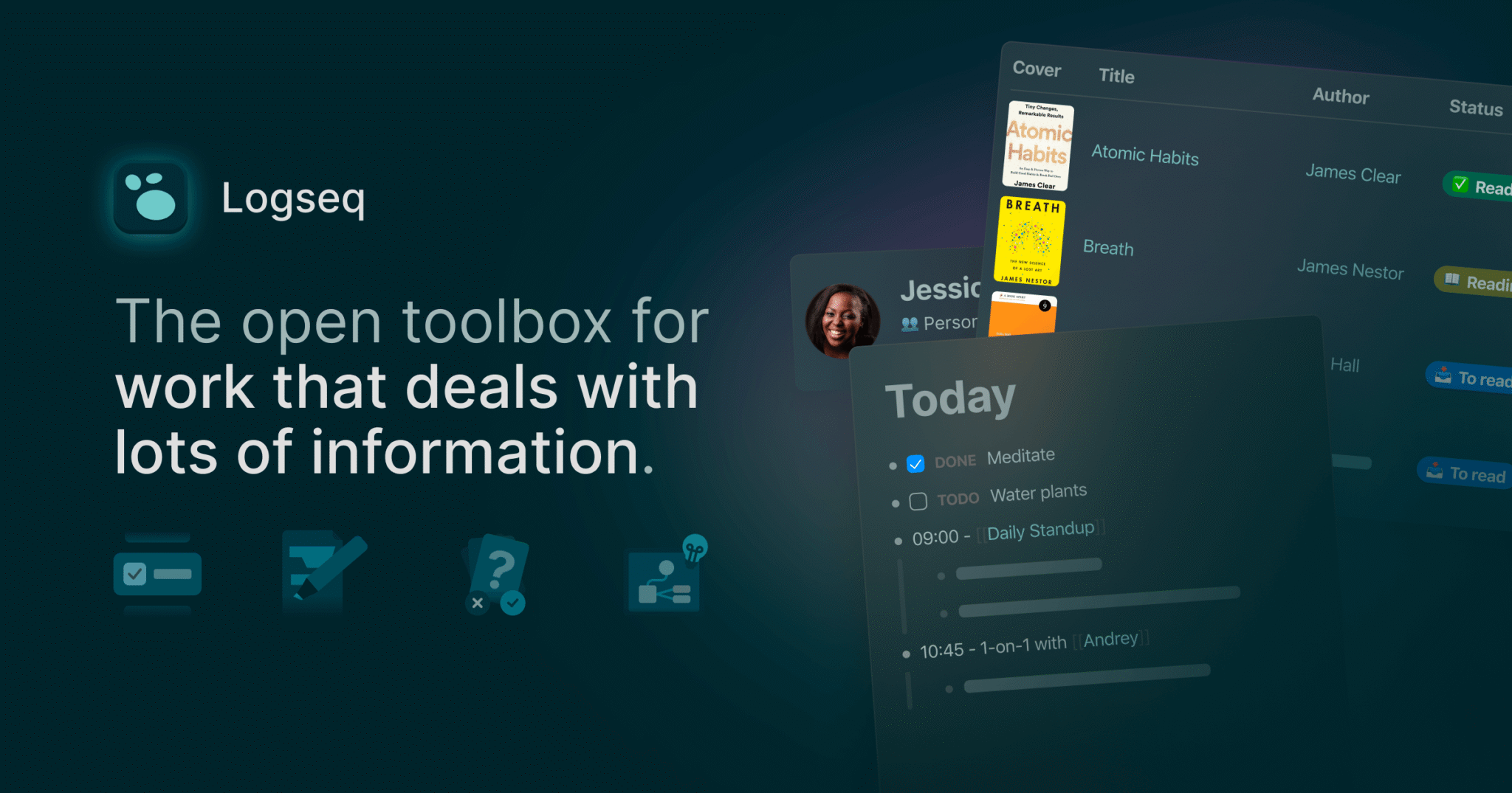 Logseq Open Source Knowledge Management Social Preview Banner