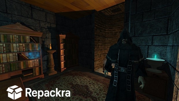 The Dark Mod Hooded Wizard Study Library Gameplay Screenshot