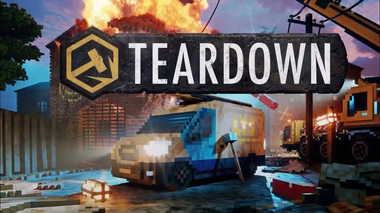 Teardown Video Game Promotional Banner Art Voxel Vehicle Destruction Key Art