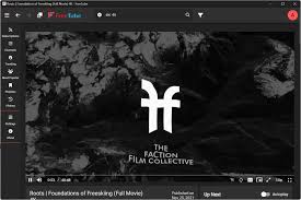 FreeTube App Interface Multi-View Grid Showing Video Player, Search Results, Watch History, Channel Profile, and Settings Menus